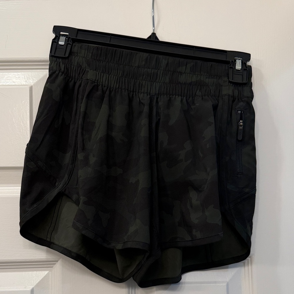 lululemon athletica Tracker Short 4in Green Camo Athletic Shorts